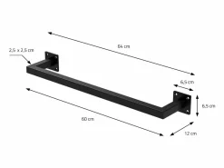 ML-DESIGN Burro Para Ropa|3x Perchero de pared para vestidor/armario barra para ropa/toallas 60x12cm