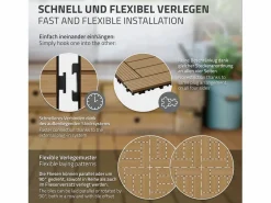 ECD Germany Terraza|22xWPC baldosas para terraza mosaico 30x30cm teca 2m²