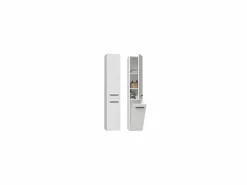 TOPESHOP Columna De Baño|YANA - Mueble de baño con cesto de ropa - 31x30x174 cm - Columna de almacenamiento de baño