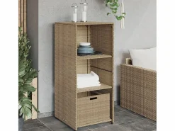 Ylira Armario de almacenaje de jardín ratán PE 50x55x115 cm^Garden Furniture Hot
