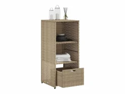 Ylira Armario de almacenaje de jardín ratán PE 50x55x115 cm^Garden Furniture Hot