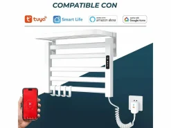 Yoevu - Toallero eléctrico Wi-Fi 100W , pantalla LCD táctil, contro WIFI y Alexa Blanco Clearance