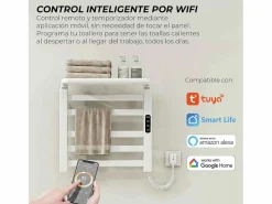 Yoevu - Toallero eléctrico Wi-Fi 100W , pantalla LCD táctil, contro WIFI y Alexa Blanco Clearance