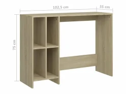 Yvo-Jan Escritorio notebook contrachapado roble Sonoma 102,5x35x75 cm^Garden Furniture New