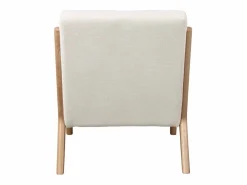 Moloo ZACK-Sillón en tejido Ecru y madera natural Beige New