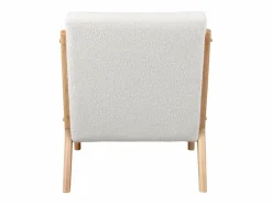 Moloo ZACK-Sillón en tejido Curly Ecru y madera natural Beige New
