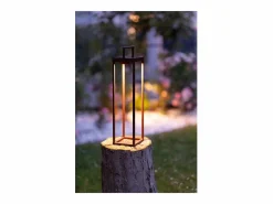 Zafferano - Farol solar para el hogar de 2 LED, 37,3 cm, lámpara de pared y mesa de 2 W con batería y sensor crepuscular, color Blanco Sale