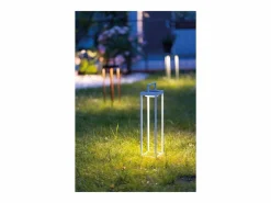 Zafferano - Farol solar para el hogar de 2 LED, 37,3 cm, lámpara de pared y mesa de 2 W con batería y sensor crepuscular, color Blanco Sale