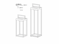 Zafferano - Farol solar para el hogar de 2 LED, 37,3 cm, lámpara de pared y mesa de 2 W con batería y sensor crepuscular, color Blanco Sale