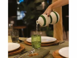 Zafferano Perle English Green Glass - Vidrio de color soplado a mano, 32 cl, hecho a mano - Juego de 2 vasos artesanales para agua o cócteles^ Discount