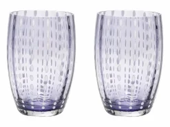 Vaso|Zafferano Perle Glass colores mezclados 2 - Vidrio coloreado soplado, 32 cl, hecho a mano - Juego de 6 vasos artesanales para agua o cócteles