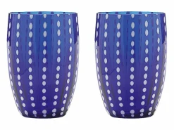Zafferano Perle Glass mix colours 1 - Vidrio coloreado soplado, 32 cl, hecho a mano - Juego de 6 vasos artesanales para agua o cócteles^ Outlet