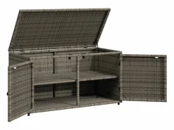 Garden Furniture Armario De Jardín|Zandar Armario de almacenaje de jardín ratán PE 110x55x60,5 cm