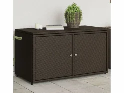 Zandar Armario de almacenaje de jardín ratán PE marrón 110x55x60,5 cm^Garden Furniture Clearance