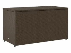 Zandar Armario de almacenaje de jardín ratán PE marrón 110x55x60,5 cm^Garden Furniture Clearance