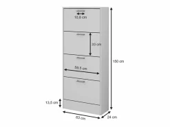 Vicco Zapatero|Mueble De Almacenaje|Zapatera abatible 63x24x150 gregor