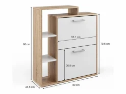 Vicco Zapatero|Mueble De Almacenaje|Zapatera abatible /sonoma 24.5x80x90 orlando