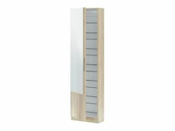 Calicosy Zapatero 1 puerta con espejo para 16 pares - A180 cm - KRISTAL Color natural claro