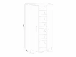 Loungitude Zapatero|Mueble De Almacenaje|Zapatero 2 puertas 6 estantes - A108 cm
