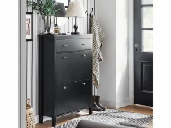 Sobuy Zapatero|Mueble De Almacenaje|Zapatero 2 Solapas Armario de Entrada Zapatero con cajón grande 80 x 25 x 108 cm FSR89-SCH ES