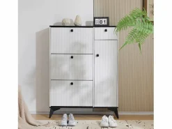 Zapatero con 3 puertas, 1 cajón y 1 puerta, estilo moderno, ideal para la entrada o el salón^OKWISH Online