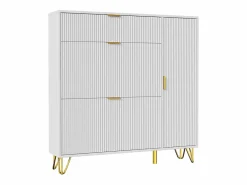 Zapatero de 3 puertas abatibles y 1 puerta, con estantes regulables, 110 x 24 x 118,5 cm^ New