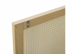 OKWISH Zapatero color natural con 2 puertas de ratán, tiradores y patas de madera Color natural claro Hot