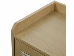 OKWISH Zapatero color natural con 2 puertas de ratán, tiradores y patas de madera Color natural claro Hot