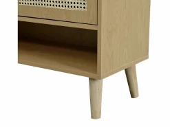 OKWISH Zapatero color natural con 2 puertas de ratán, tiradores y patas de madera Color natural claro Hot