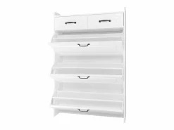 Zapatero con 2 cajones y 3 puertas - Tiradores negros - Madera blanca^Hauss Spole Hot