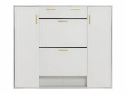Hauss Spole Zapatero con 2 cajones y 4 puertas - 120x24x107 cm Blanco Online