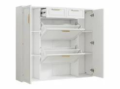 Hauss Spole Zapatero con 2 cajones y 4 puertas - 120x24x107 cm Blanco Online