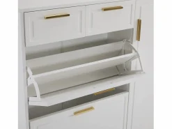 Hauss Spole Zapatero con 2 cajones y 4 puertas - 120x24x107 cm Blanco Online