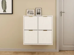 Zapatero con 4 compartimentos abatibles - y dorado - FRALYN^Vente-unique Outlet