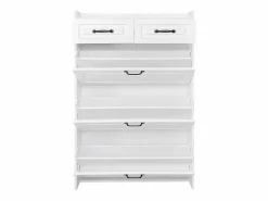 Merax Zapatero|Mueble De Almacenaje|Zapatero con 3 puertas + 2 cajones - zapatero - 80 x 23 x 131 cm - aglomerado -