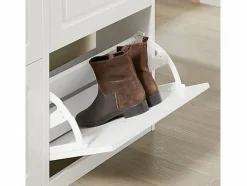 Sobuy Zapatero|Mueble De Almacenaje|Zapatero con 4 Puertas Organizador para Zapatos 105 x 24 x 83 cm FSR79-W ES