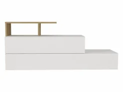 Zapatero con 2 puertas y 1 estante - Blanco y Natural - DAVISTA^Vente-unique Sale