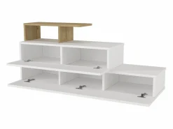 Zapatero con 2 puertas y 1 estante - Blanco y Natural - DAVISTA^Vente-unique Sale