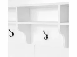 Merax Zapatero|Mueble De Almacenaje|Zapatero con banco, 2 estantes para zapatos y perchero - 120 x 40 x 190 cm - Tablero de partículas -