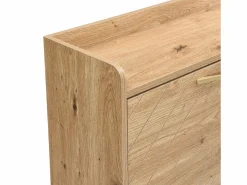 Merax Zapatero de 4 puertas - 108,5 x 24 x 100 cm - para entrada y pasillo - MDF - natural Color natural claro Discount