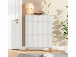 Zapatero|Mueble De Almacenaje|Zapatero de 3 puertas - modelo estrecho con cajones - ideal para entradas y pasillos - 80 x 24 x 118,5 cm
