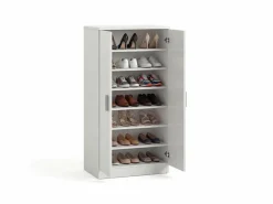duehome Zapatero|Mueble De Almacenaje|Zapatero de 2 puertas en blanco mate 55x108 cm Liam Blanco Artik (Blanco Mate)