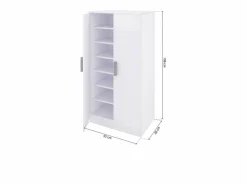 duehome Zapatero|Mueble De Almacenaje|Zapatero de 2 puertas en blanco mate 55x108 cm Liam Blanco Artik (Blanco Mate)