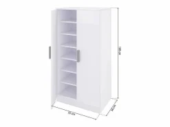 duehome Zapatero|Mueble De Almacenaje|Zapatero de 2 puertas en blanco mate 55x108 cm Liam Blanco Artik (Blanco Mate)