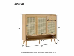 Zapatero|Mueble De Almacenaje|Zapatero de madera con 3 puertas y 1 cajón - Zapatero con tiradores de metal y patas de madera maciza - almacenaje abierto
