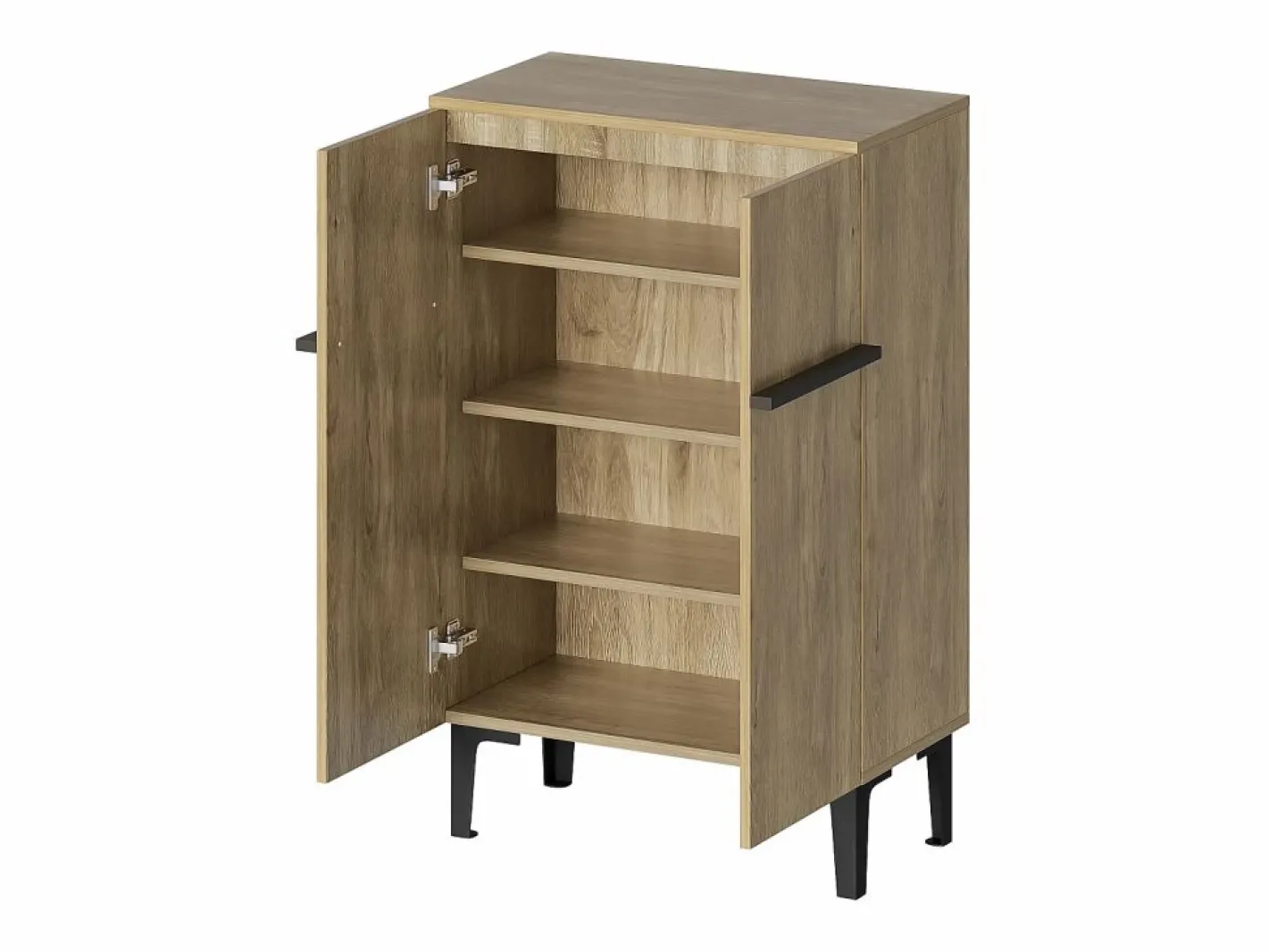 Zapatero en color madera con 2 puertas - estantes regulables 60 × 34,5 x 95 cm^Hauss Spole New