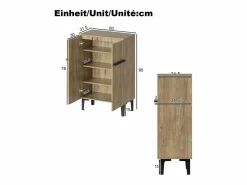 Zapatero en color madera con 2 puertas - estantes regulables 60 × 34,5 x 95 cm^Hauss Spole New