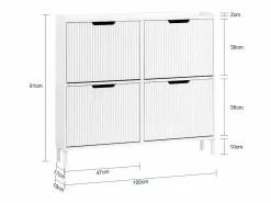 Sobuy Zapatero|Mueble De Almacenaje|Zapatero Estrecho con 4 Solapas Organizador FSR177-L-W ES