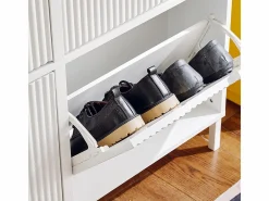 Sobuy Zapatero|Mueble De Almacenaje|Zapatero Estrecho con 4 Solapas Organizador FSR177-L-W ES