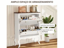 Homcom Zapatero|Mueble De Almacenaje|Zapatero Kiwita 2 cajones abatibles 109x84x29 cm